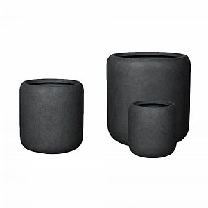 עציץ צילינדר פיברגלס אלגנטי - אפור פחם (כהה) עציץ צילינדר פיברגלס אלגנטי - אפור פחם (כהה)